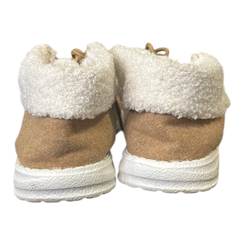 Gypsy Jazz Boho Sherpa Lined Lightweight Lace Detail Slip-On Shoes Tan Size 7.5 - Picture 9 of 12